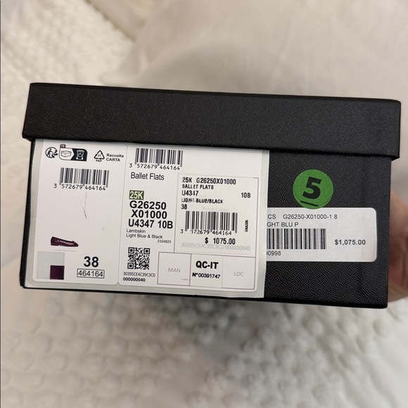 CHANEL Light Blue Black Toe Ballerina Flats Lambskin 38 Brand New in Box - Picture 11 of 14